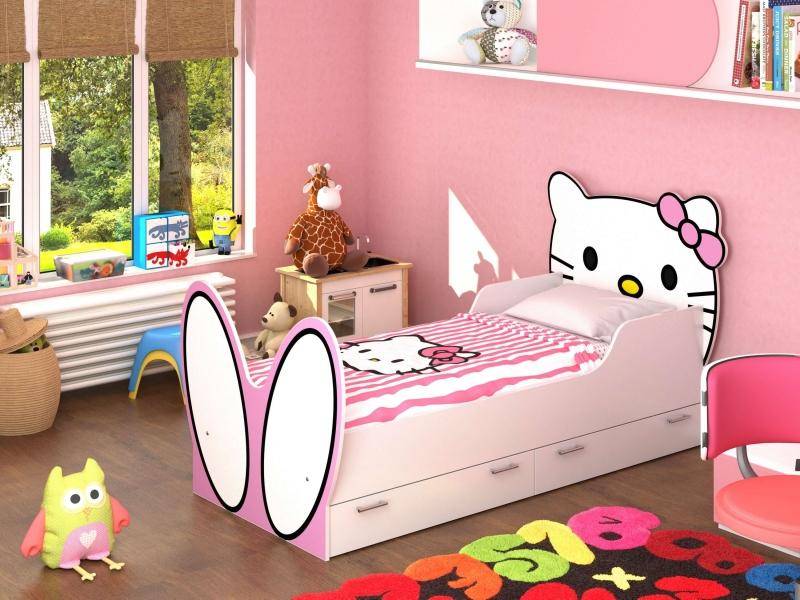 кровать hello kitty! с бязевым матрацем в Орске