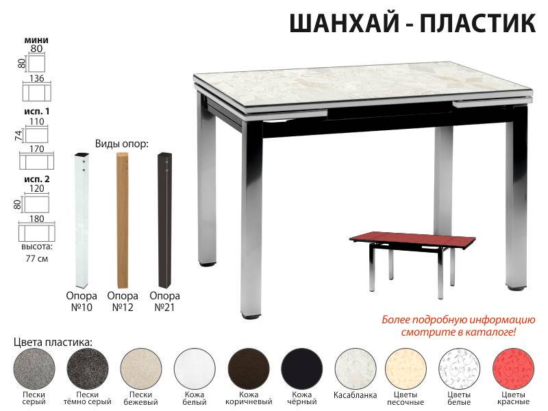 стол обеденный шанхай пластик в Орске