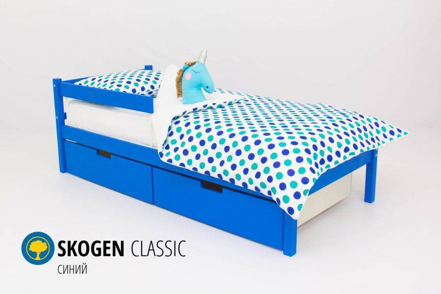 детская кровать skogen classic синий в Орске