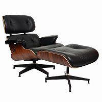 кресло eames style lounge chairчерное с коричневым в Орске