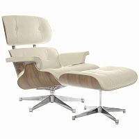 кресло eames style lounge chair & ottoman кремовое в Орске