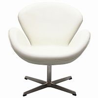 кресло swan chair экокожа белое в Орске