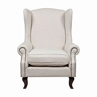 кресло мягкое с ушами белое collins wingback chair в Орске