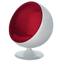 кресло-шар eero ball chair бело-красное в Орске