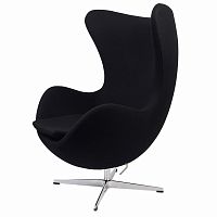 кресло arne jacobsen style egg chair черное в Орске