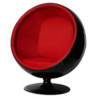 кресло eero ball chair черно-красное в Орске