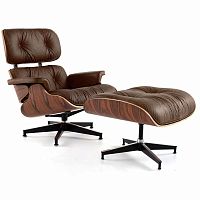 кресло eames style lounge chair & ottoman premium коричневое в Орске