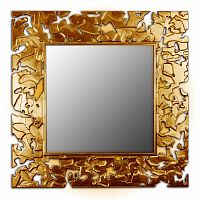 зеркало золотое квадратное 75х75 см с декором камуфляж camouflage в Орске