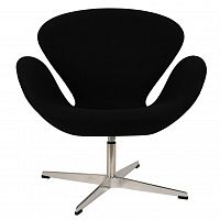 кресло arne jacobsen style swan chair черная шерсть в Орске