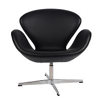 кресло arne jacobsen style swan chair черное в Орске