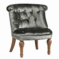 кресло sophie tufted slipper chair микровелюр серое в Орске