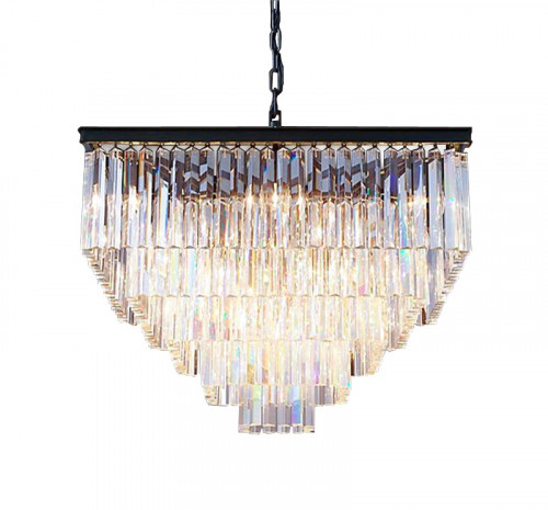 люстра odeon square 80 черное основание, прозрачное стекло в Орске