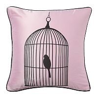 подушка с птичкой в клетке birdie in a cage pink в Орске