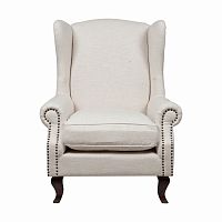 кресло collins wingback chair кремовая ткань в Орске