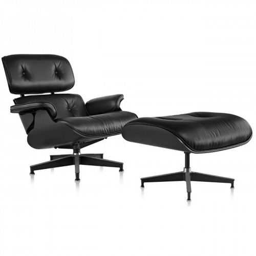 кресло eames style lounge chair черное в Орске