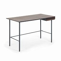 стол mahon desk ореховый шпон, mdf матовый графит в Орске