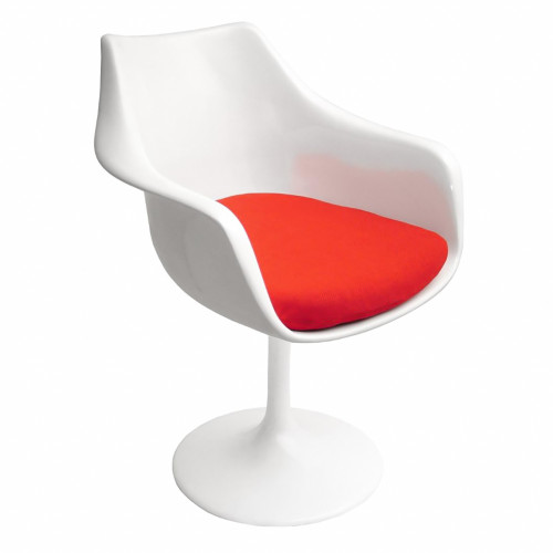 кресло tulip armchair бело-красное шерсть в Орске