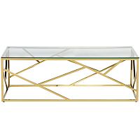 стол журнальный h-bridge gold 120*60*40см золотой в Орске