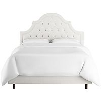 кровать двуспальная 180х200 белая с каретной стяжкой harvey tufted white в Орске