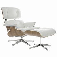 кресло eames style lounge chair & ottoman белое в Орске