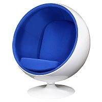 кресло eero ball chair синее с белым в Орске