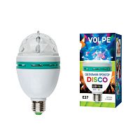 светодиодный светильник-проектор (09839) volpe disko uli-q301 03w/rgb/e27 white в Орске