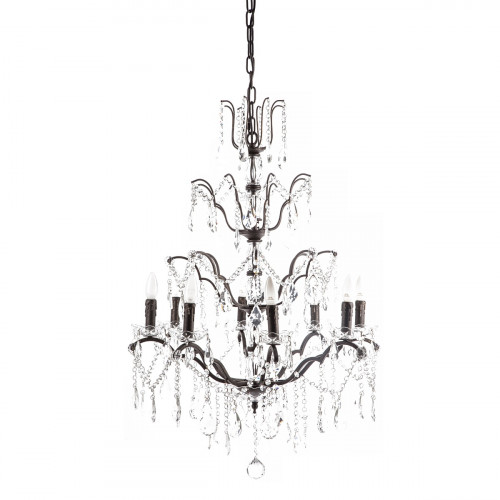 люстра maria theresa grande 8 lamps чёрная, прозрачная в Орске