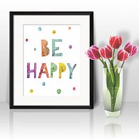 постер be happy а4 в Орске