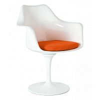 кресло tulip armchair бело-оранжевое шерсть в Орске