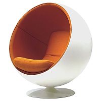 кресло eero ball chair бело-оранжевое в Орске