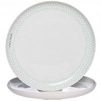 тарелка белая с бирюзовым рисунком 30*30*3,3 в Орске