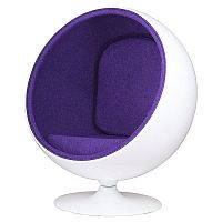 кресло eero ball chair бело-фиолетовое в Орске