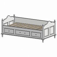 кровать-кушетка 90х190 с ящиками белая нордик в Орске