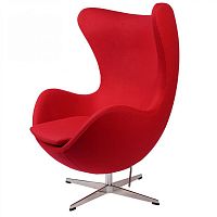 кресло arne jacobsen style egg chair красная шерсть в Орске