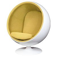 кресло eero ball chair бело-горчичное в Орске