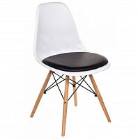 стул деревянный pc-011 белый / черный (eames style) в Орске