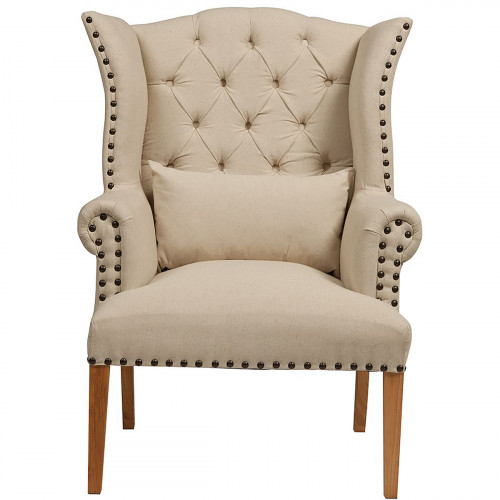 кресло quinn tufted armchair бежевое в Орске