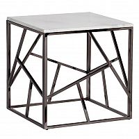 стол журнальный black chrome cube 55*55*56 см хром, белый в Орске