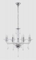 подвесная люстра crystal lux monica sp8 chrome/transparent в Орске