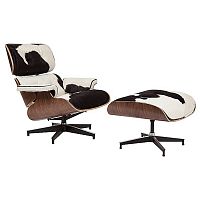 кресло lounge chair & ottoman черно-белое в Орске